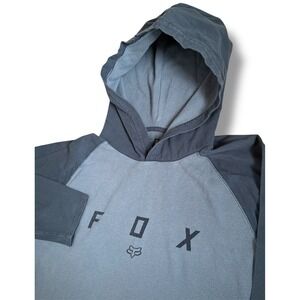 Fox Racing Mens Long Sleeve Hoodie Thermal Raglan‎ Gray Mens XL Sweatshirt
